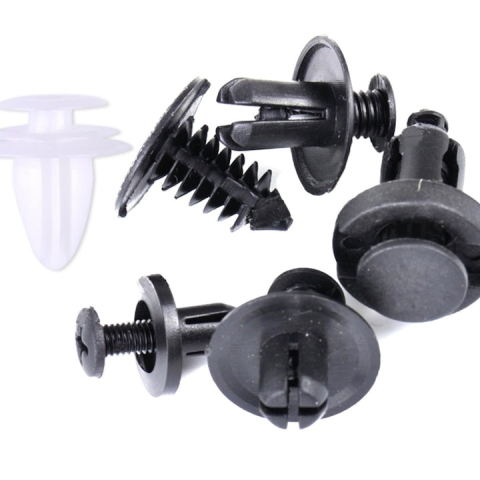 Set 100 clipsuri auto universale pentru fixare, din plastic rezistent, alb/negru, cu cutie compartimentata [5]