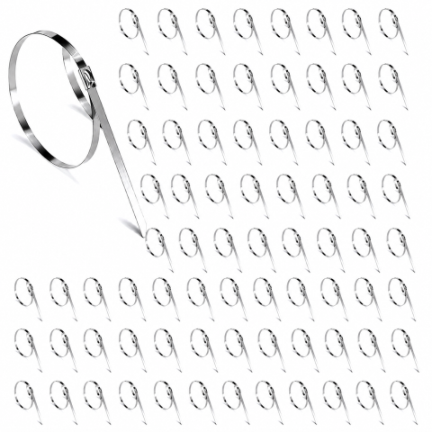 Set 100 coliere metalice inox 150 mm, bride autoblocante din otel inoxidabil pentru prinderea cablurilor, furtunurilor si tevilor, rezistente la rugina, uz profesional [4]