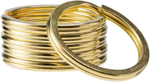 Set 100 inele breloc, auriu 3.4 cm, grosime 2.5 mm, accesorii metalice rotunde despicate pentru chei, brelocuri, etichete, pandantive si proiecte creative [6]