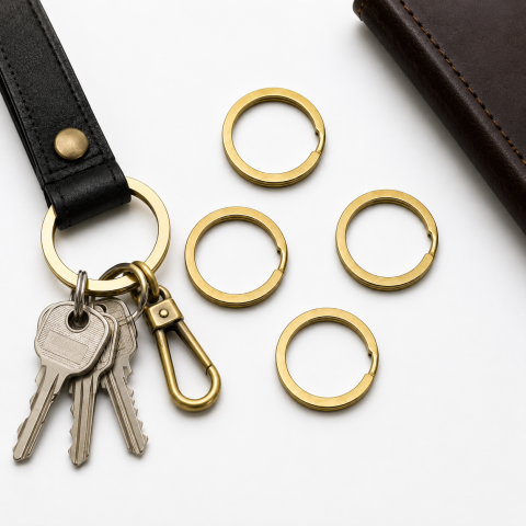 Set 100 inele breloc, auriu 3.4 cm, grosime 2.5 mm, accesorii metalice rotunde despicate pentru chei, brelocuri, etichete, pandantive si proiecte creative [3]