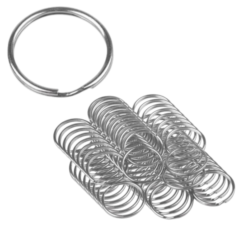 PAPETARIE & BIROTICA - Set 100 inele metalice pentru chei, diametru 24 mm, argintiu