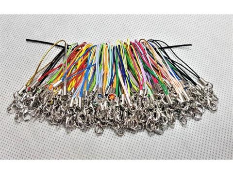 Set 100 snururi cu carabina pentru breloc, accesorii, poliester, multicolor [8]