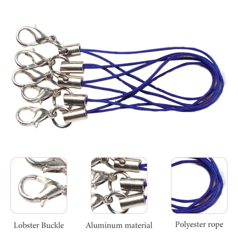 Set 100 snururi cu carabina pentru breloc, accesorii, poliester, multicolor [11]