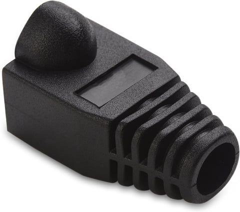Set 100 x mufa + manson de protectie, RJ45, CAT5 CAT6, 8 pini 8P8C, negru [3]