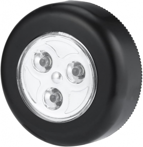 Set 10x Lampa universala autoadeziva cu 3 LED-uri, utilizare baterii de tip AAA - Negru [1]