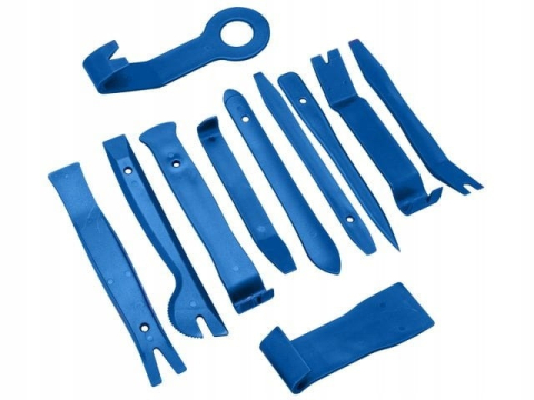 ARTICOLE AUTO - Set 11 unelte pentru demontare tapiterie auto, extractoare clipsuri, panouri si ornamente, plastic rezistent, albastru