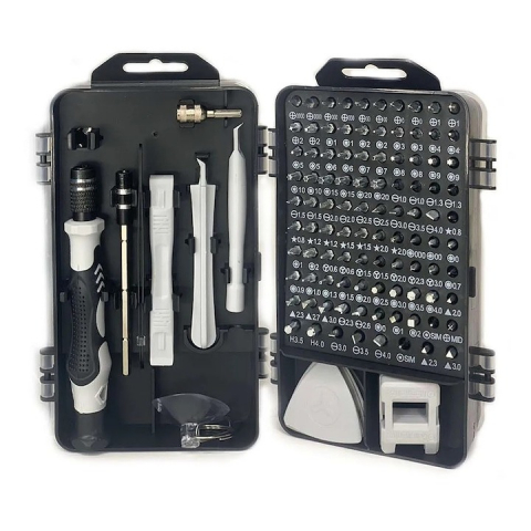 Surubelnite si biti - Set 115 Surubelnite, 98 biti, pentru diverse reparatii, carcasa depozitare inclusa, argintiu/negru