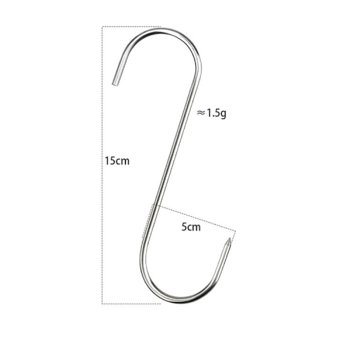 Set 12 carlige pentru suspendat carnea, tip S, otel inoxidabil, 15 cm [1]