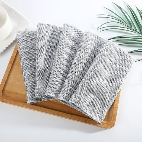 Set 12 lavete multifunctionale pentru bucatarie, strat dublu, microfibra metalica, nu lasa zgarieturi [5]
