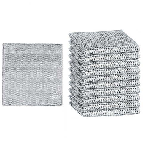 Diverse bucatarie - Set 12 lavete multifunctionale pentru bucatarie, strat dublu, microfibra metalica, nu lasa zgarieturi