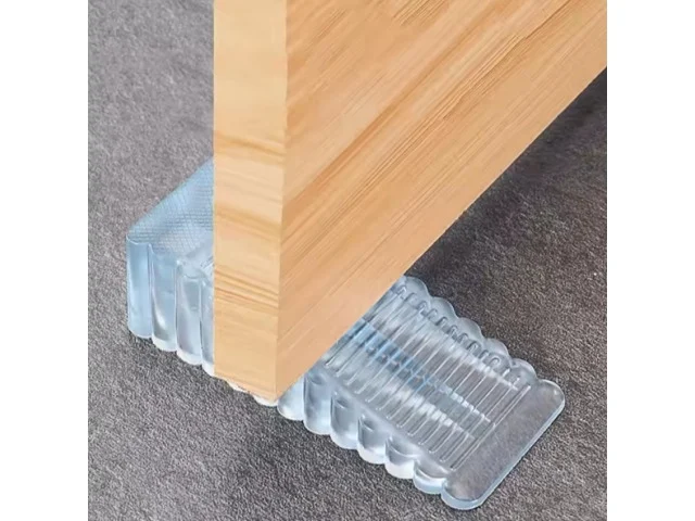 Set 12 opritoare usa, transparente 9.5 x 4 x 2.8 cm, pene din silicon antiderapant cu striatii, pentru fixare si mentinerea usilor deschise [2]