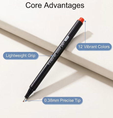 Set 12 pixuri fineliner multicolore, varf ultra fin 0,38 mm, culori diferite [3]