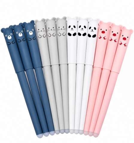 Set 12 pixuri multicolore 14.5 cm scrie-sterge cu cerneala albastra, varf 0.5 mm [7]