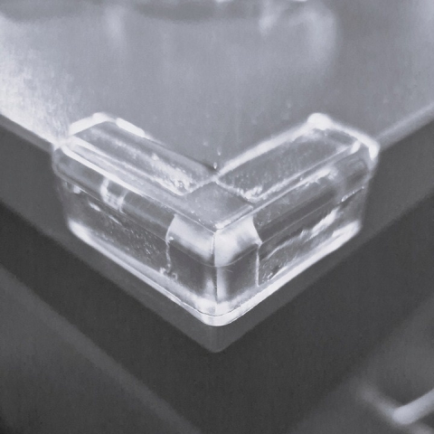 Set 12 protectii colturi pentru mobilier, cu adeziv, PVC, transparente, 4 x 4 x 1.3 cm [1]