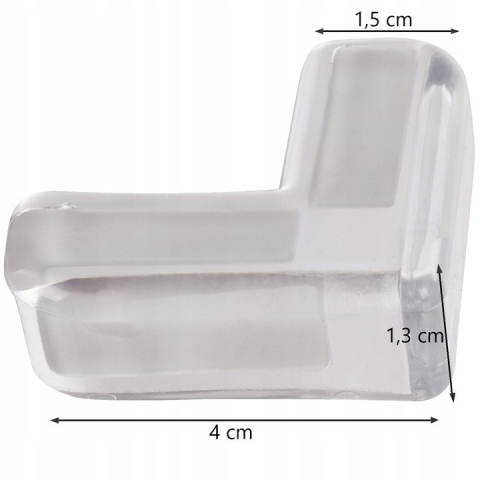 Set 12 protectii colturi pentru mobilier, cu adeziv, PVC, transparente, 4 x 4 x 1.3 cm [5]