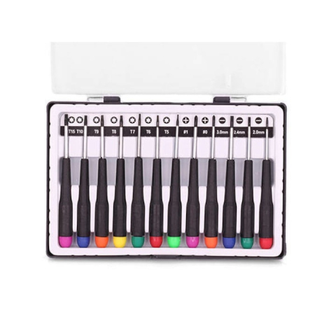 Set 12 surubelnite de precizie, cu varfuri Torx, Stea si Drept, carcasa depozitare, multicolore [3]