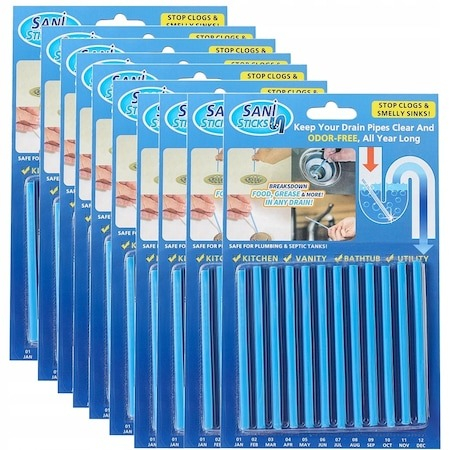 Diverse baie - Set 120 betisoare de uz caznic pentru desfundat sifon si scurgeri - Albastru