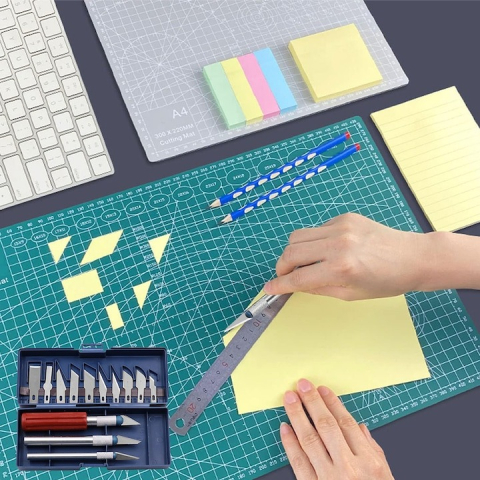 Set 13 cutite de precizie, otel, lame interschimbabile, cutie pentru depozitare inclusa [6]