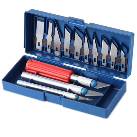 Set 13 cutite de precizie, otel, lame interschimbabile, cutie pentru depozitare inclusa [2]