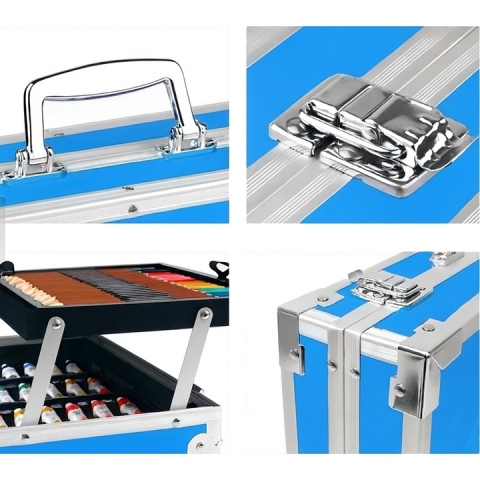 Set 145 piese pictura si desen, cu gentuta tip geamantan, maner rezistent, 34 x 23 x 9 cm [8]