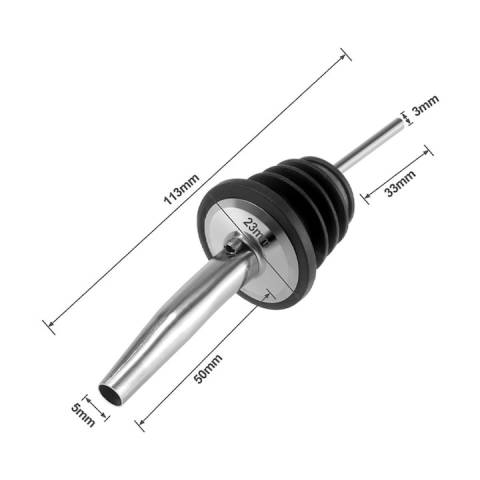 Set 14x Dop cu picurator pentru bauturi, otel inoxidabil, 10.8 x 2.9 cm, negru [1]
