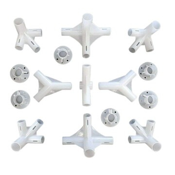 Pavilioane - Set 15 accesorii conectori pentru montaj pavilion de gradina 3x6 m, piese din ABS, alb