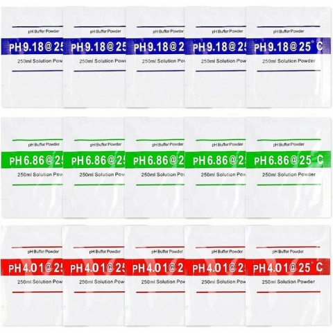 Testere apa - Set 15 plicuri solutii de calibrare apa, pentru PH, 4.00 pH, 6.86 pH si 9.18 pH