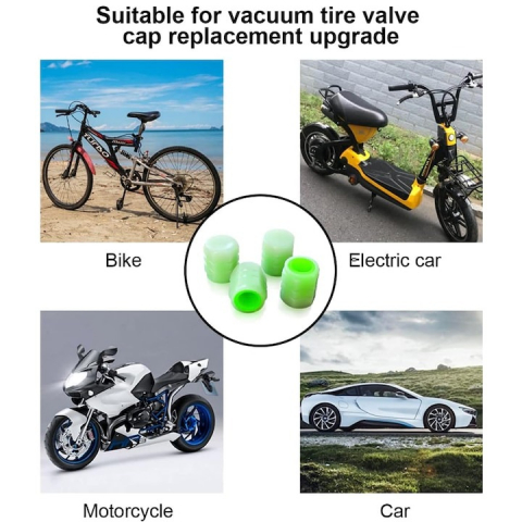 Set 16 capace pentru supapa cauciucuri, fosforescente, universale, ABS, verde [1]