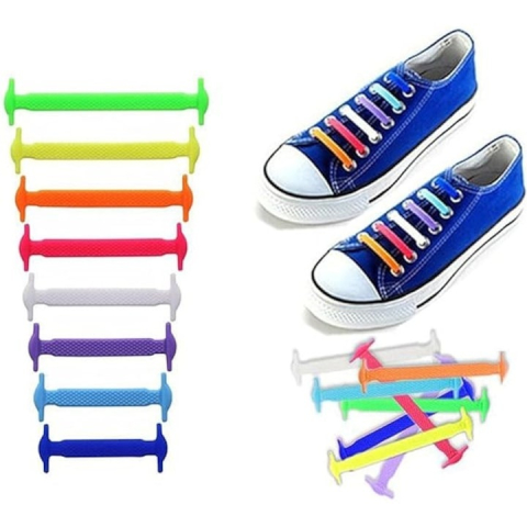 Set 16 sireturi din silicon, elastice, fara legare, universale, multicolore – confort si rapiditate pentru orice tip de incaltaminte [1]