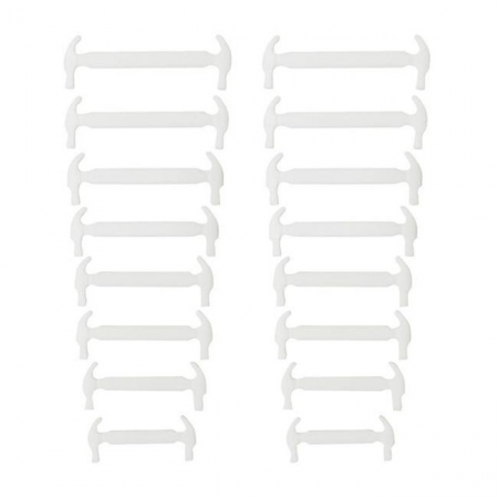 Set 16 sireturi elastice universale pentru incaltaminte din silicon - Alb [1]