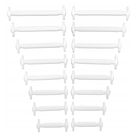 Accesorii incaltaminte - Set 16 sireturi elastice universale pentru incaltaminte din silicon - Alb
