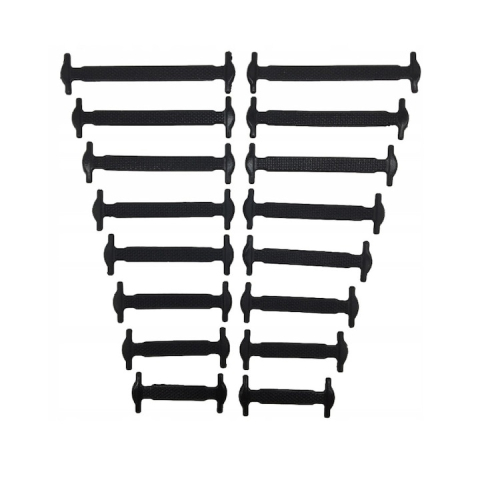 Diverse Accesorii - Set 16 sireturi din silicon pentru incaltaminte – elastice, universale si fara legare, negre