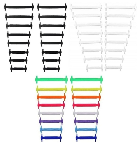 Accesorii incaltaminte - Set 16 sireturi elastice universale din silicon pentru incaltaminte – Inchidere rapida, confortabila si fara legare, potrivite pentru toate tipurile de pantofi