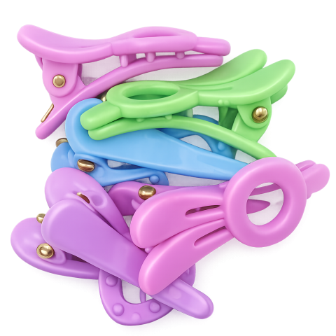 Set 18 elastice par 1.5 cm si 5 cleme 3 cm model iepuras, cutie organizator transparenta, multicolor [7]