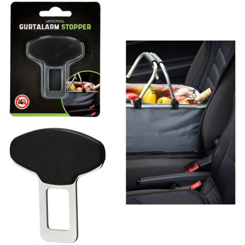 Set 2 adaptoare metalice pentru slot centura auto utilizare temporara negru [3]