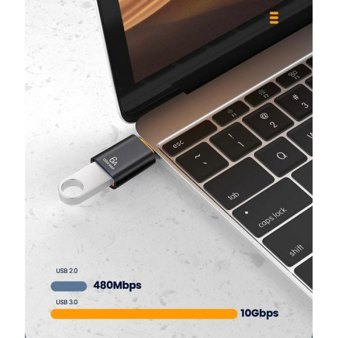 Set 2 adaptoare USB-C - USB 3.0 si USB 3.0 - USB-C, viteza de transfer 3.0, 6A - Negru [2]