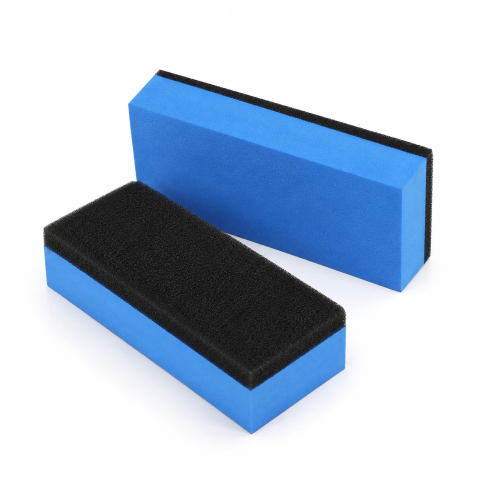 Set 2 aplicatoare detailing auto din spuma 6,7 x 2,7 x 1,2 cm, bureti pentru aplicarea coatingului ceramic, cerii si dressingului, reutilizabili, albastru/negru [1]