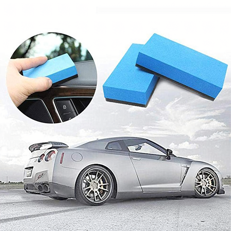 Set 2 aplicatoare detailing auto din spuma 6,7 x 2,7 x 1,2 cm, bureti pentru aplicarea coatingului ceramic, cerii si dressingului, reutilizabili, albastru/negru [5]