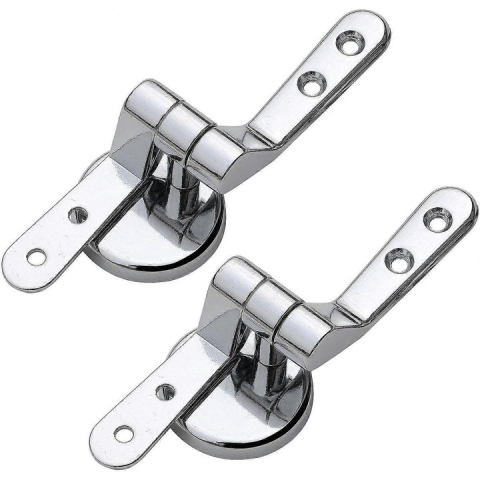 Set 2 balamale pentru capac de toaleta din otel inoxidabil, tip U, argintiu, 45/50 mm, set complet cu suruburi si accesorii de montaj [1]