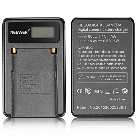 Set 2 Baterii Neewer 2600mAh pentru baterie Li-ion Sony NP-F550 + 1 incarcator Neewer cu afisaj digital [4]