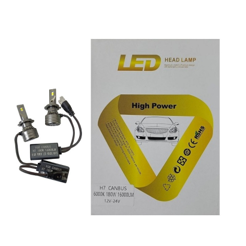 Lumini auto - Set 2 Becuri Auto H7 Led, V68, Canbus, 180W, 6000K, 16000 lumeni
