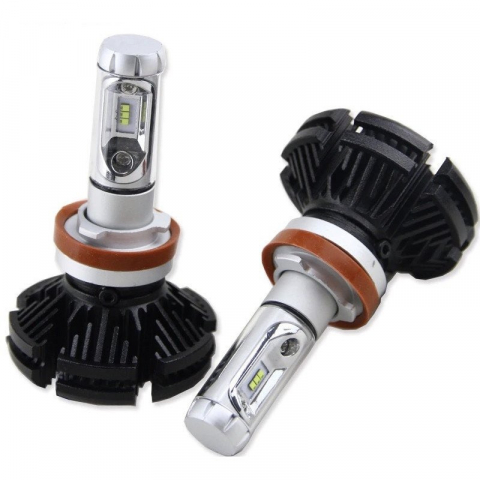 Set 2 becuri auto LED, model X3, soclu H7, putere 50W - Negru [3]