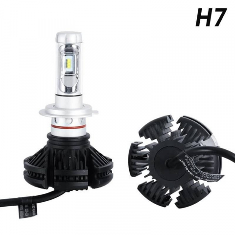 Set 2 becuri auto LED, model X3, soclu H7, putere 50W - Negru [2]