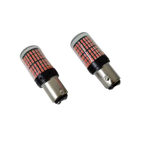 Lumini auto - Set 2 becuri auto, LED rosu, canbus BA15S, 21W