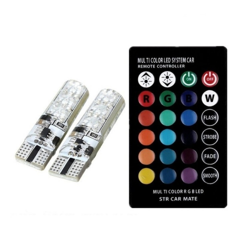 Set 2 becuri auto, LED, T10, RGB, 12V [2]