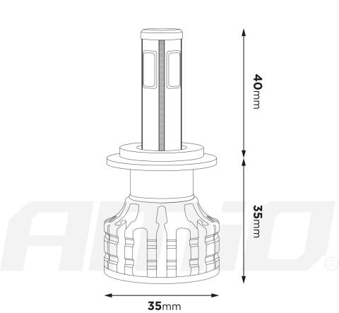 Set 2 becuri LED auto H7 COB 4Side, 6500K, 3800 lm, 38W, 12/24V, 4 fete luminoase [8]