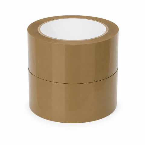 Set 2 benzi adezive pentru ambalare maro, 48 mm x 90 m fiecare, lipire puternica pentru cutii, colete si pachete, rezistente la rupere [1]