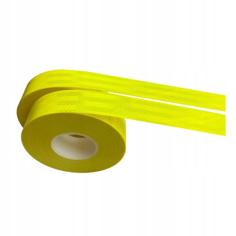 Set 2 benzi reflectorizante autoadezive verde fluorescent, 10 m x 5 cm fiecare, rezistente la intemperii, reflectie intensa, pentru marcaj, semnalizare si siguranta [5]
