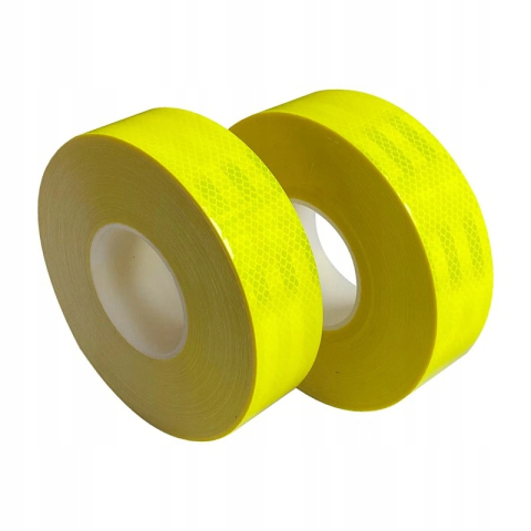Becuri auto - Set 2 benzi reflectorizante autoadezive verde fluorescent, 10 m x 5 cm fiecare, rezistente la intemperii, reflectie intensa, pentru marcaj, semnalizare si siguranta