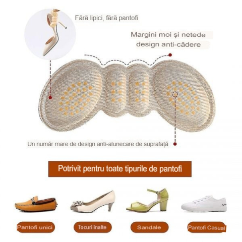 Set 2 branturi pentru calcaie, universale, reutilizabile, pentru diverse tipuri de incaltaminte, 9.8 x 4 cm, roz [4]